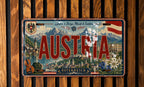 Austria License Plate Metal Sign, Travel Poster Style License Plate Wall Decor, Austrian Souvenir Sign, Vienna Austria Decor — photo 3