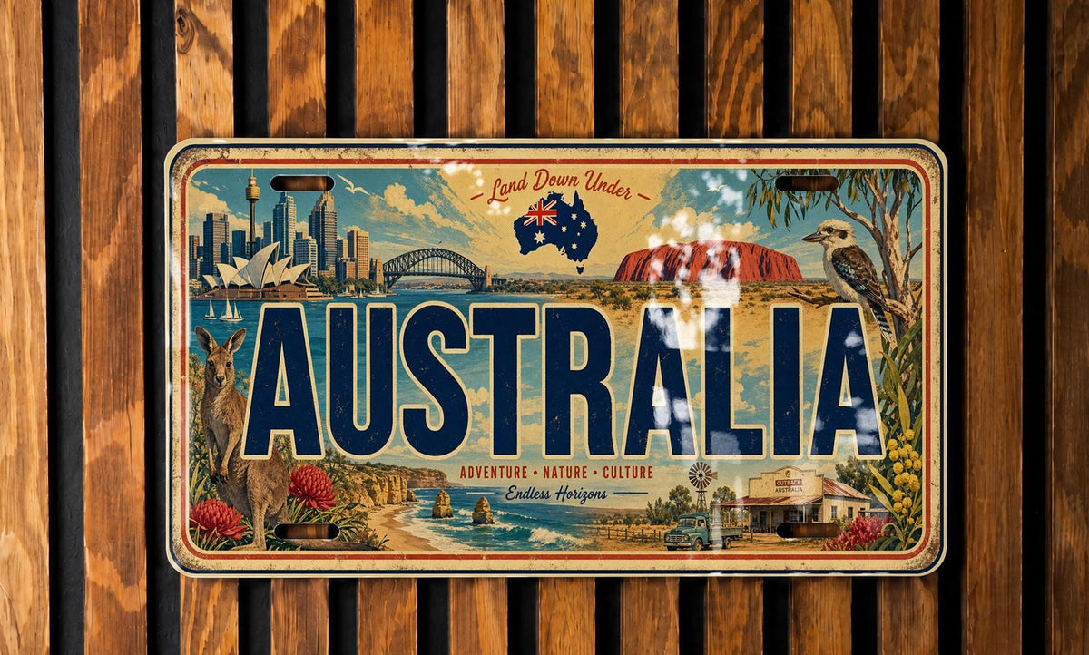 Australia License Plate Metal Sign, Australian Travel Poster License Plate Wall Decor, Souvenir Road Trip Gift — photo 2