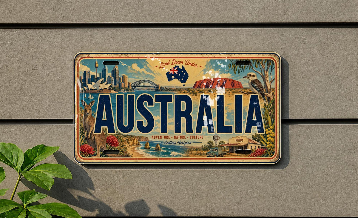 Australia License Plate Metal Sign, Australian Travel Poster License Plate Wall Decor, Souvenir Road Trip Gift — photo 3