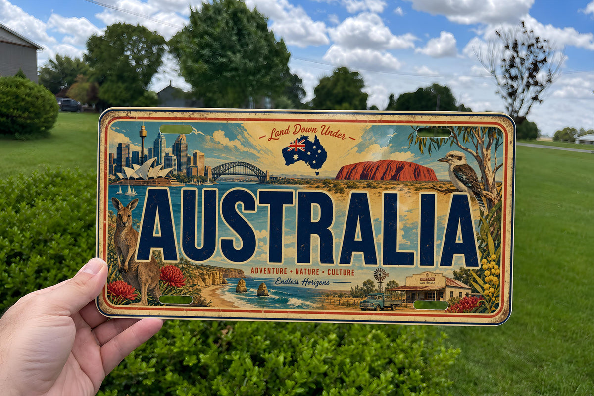 Australia License Plate Metal Sign, Australian Travel Poster License Plate Wall Decor, Souvenir Road Trip Gift — photo 4