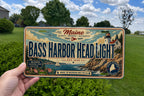 Bass Harbor Head Light Metal License Plate Sign, Acadia National Park Maine Lighthouse Travel Poster Plate Decor — photo 1