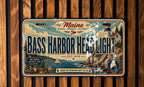 Bass Harbor Head Light Metal License Plate Sign, Acadia National Park Maine Lighthouse Travel Poster Plate Decor — photo 3