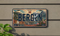 Bergen Norway Metal License Plate Sign Travel Poster Style Souvenir Car Tag Wall Decor — photo 1