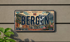 Bergen Norway Metal License Plate Sign Travel Poster Style Souvenir Car Tag Wall Decor — photo 1