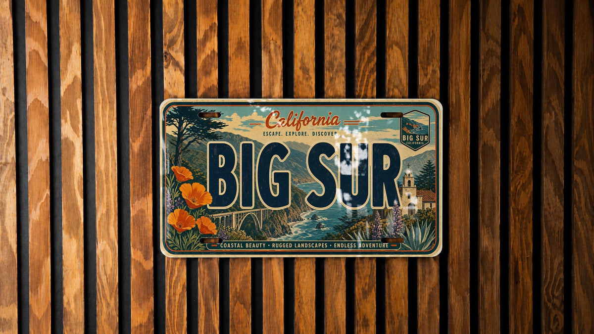 Big Sur California Metal License Plate Sign Coastal Highway Travel Poster Style Souvenir Wall Decor Gift — photo 1