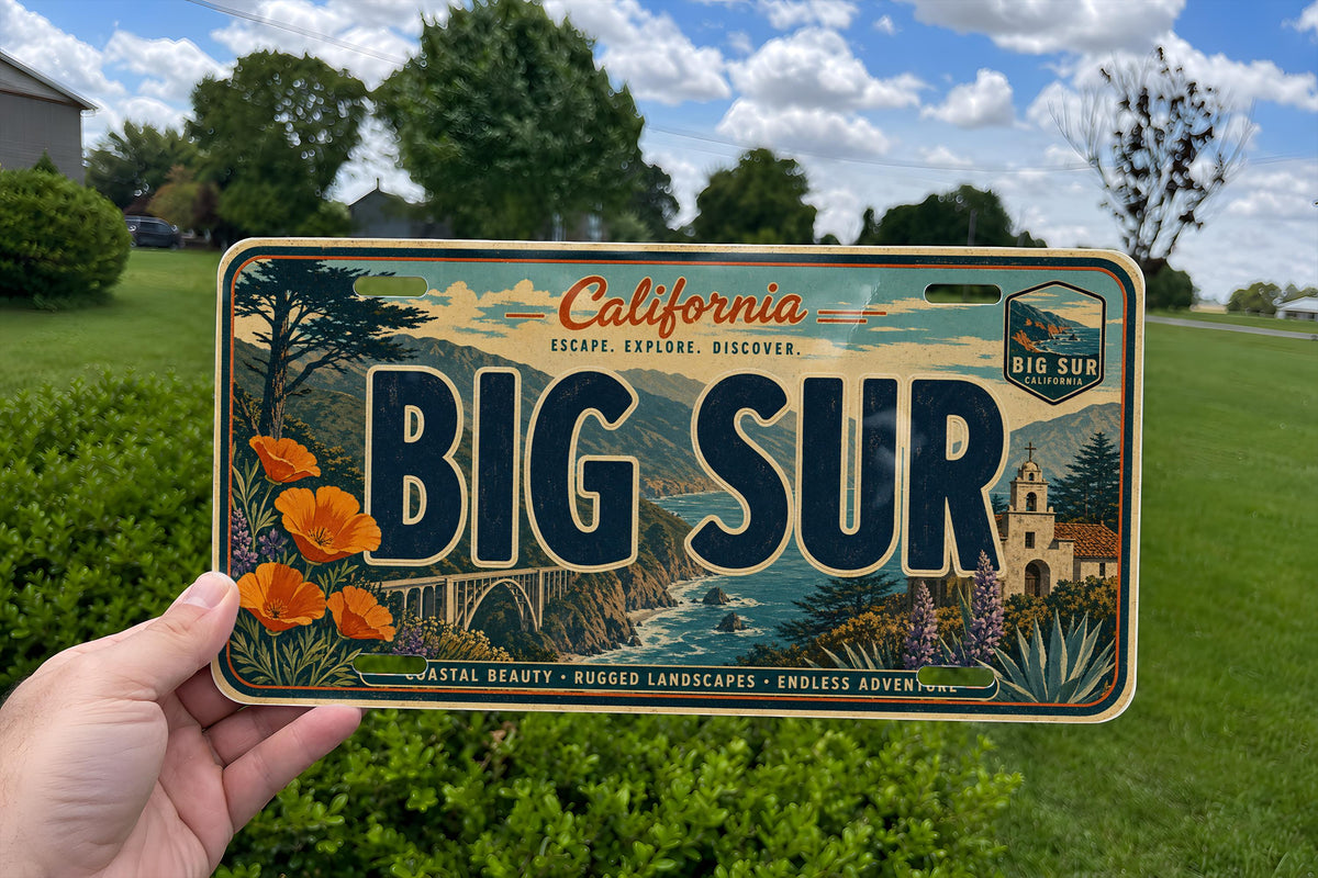 Big Sur California Metal License Plate Sign Coastal Highway Travel Poster Style Souvenir Wall Decor Gift — photo 4