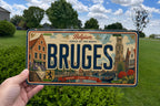 Bruges Belgium Metal License Plate Sign Travel Poster Style Wall Decor Souvenir Gift for Travelers and Belgium Lovers — photo 3