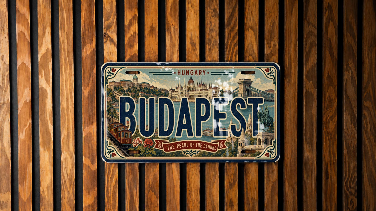 Budapest Hungary Metal License Plate Sign, Budapest Travel Poster Style License Plate Wall Decor, Budapest Souvenir Gift — photo 3
