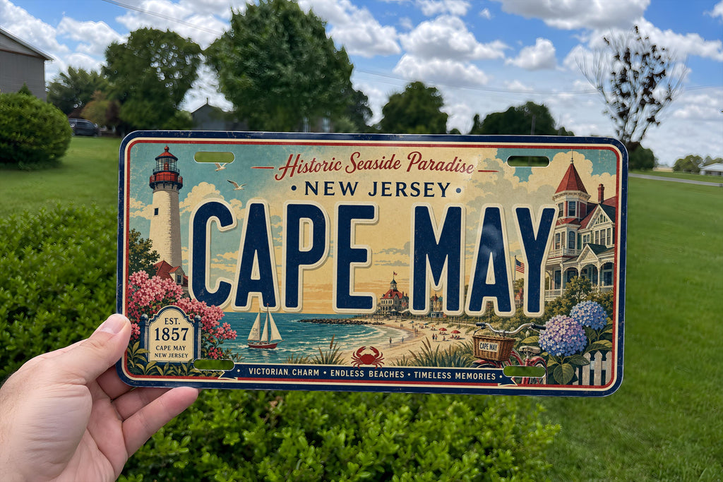 Cape May New Jersey Metal License Plate Sign Travel Poster Style Coastal Beach Shore Souvenir Wall Decor — photo 2