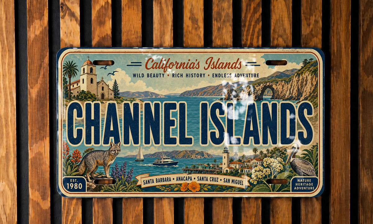 Channel Islands National Park Metal License Plate Sign, California Travel Poster License Plate Decor, Coastal Island Souvenir Plaque — photo 1
