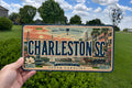 Charleston SC Metal License Plate Sign, Charleston South Carolina Travel Poster Style License Plate Wall Decor Souvenir Gift — photo 1