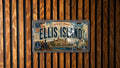Ellis Island Metal License Plate Sign, New York Harbor Travel Poster Souvenir, Statue of Liberty Immigration Landmark Decor — photo 1