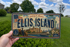 Ellis Island Metal License Plate Sign, New York Harbor Travel Poster Souvenir, Statue of Liberty Immigration Landmark Decor — photo 4
