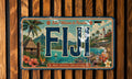 Fiji License Plate Metal Sign, Travel Poster Style Souvenir Wall Decor, Island Vacation Destination Plate Sign — photo 1