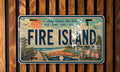 Fire Island Metal License Plate Sign Travel Poster Style Souvenir Car Tag Wall Decor Beach Island Destination Gift — photo 1