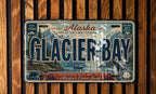 Glacier Bay Alaska Metal License Plate Sign Travel Poster Souvenir Decor Glacier Bay National Park Scenic Landscape Gift — photo 1