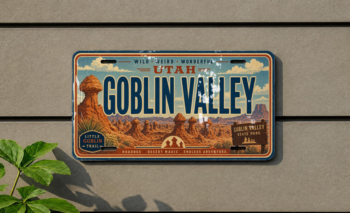 Goblin Valley Utah Metal License Plate Sign Travel Poster Souvenir Decor Desert Rock Hoodoos Scenic Landmark Gift — photo 2