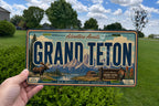 Grand Teton National Park Metal License Plate Sign, Wyoming Mountain Travel Poster License Plate Decor, Rustic Cabin Wall Art — photo 3