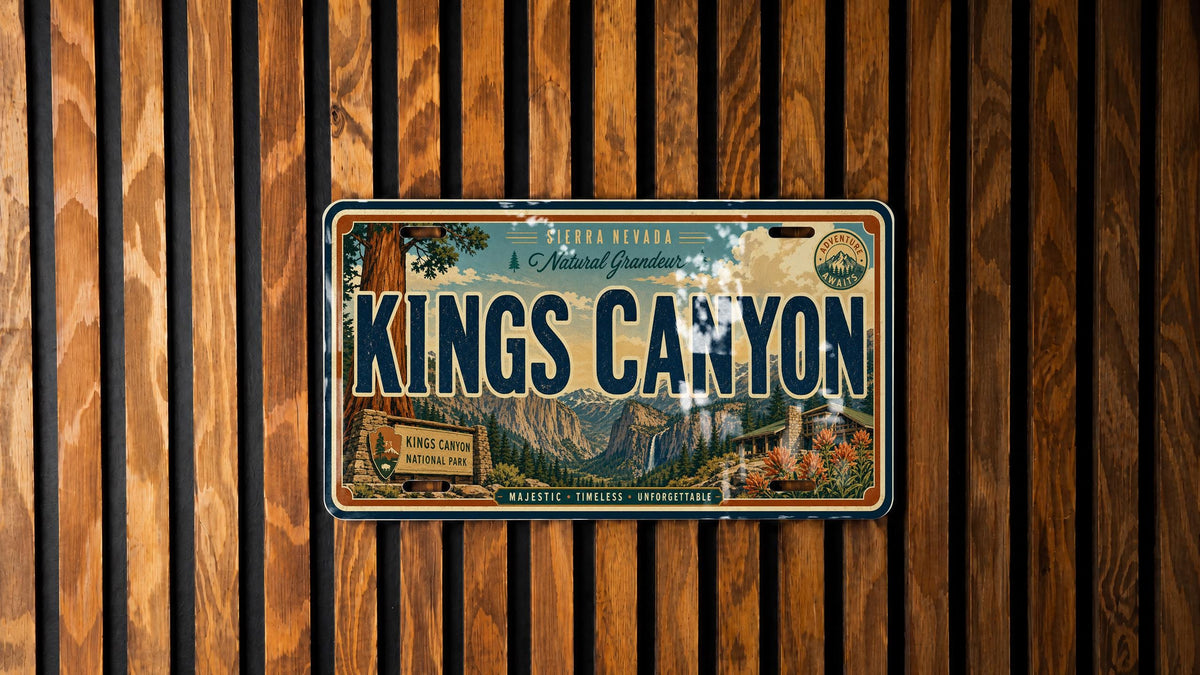 Kings Canyon National Park Metal License Plate Sign Travel Poster Souvenir Decor, California Scenic Mountain Canyon Landmark Gift — photo 3
