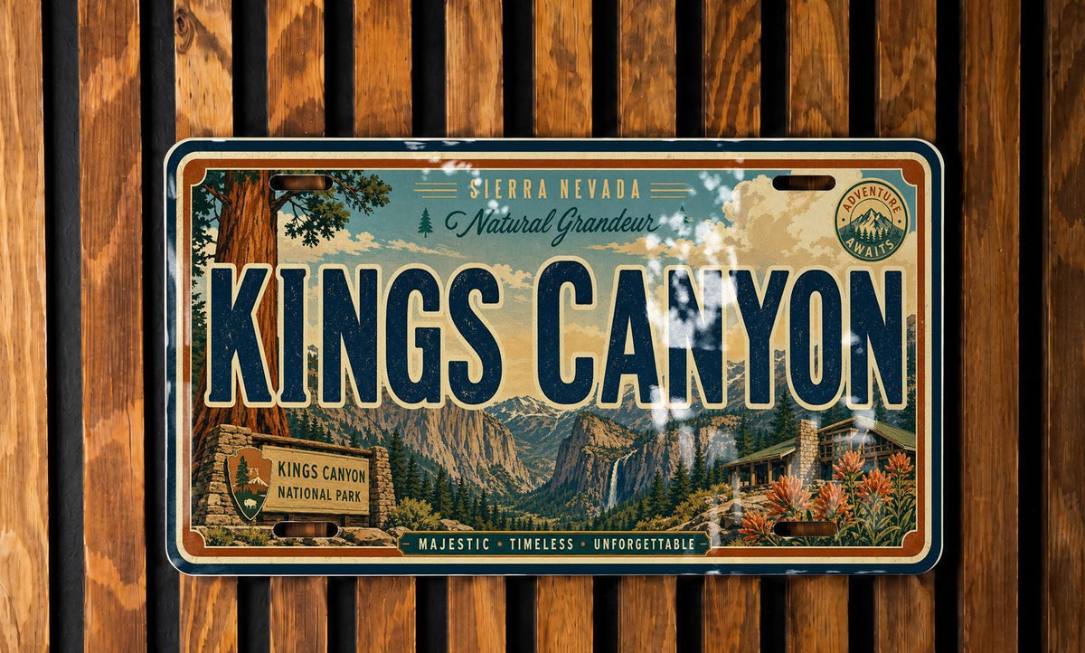 Kings Canyon National Park Metal License Plate Sign Travel Poster Souvenir Decor, California Scenic Mountain Canyon Landmark Gift — photo 4