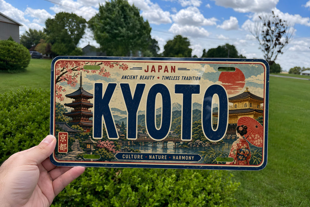 Kyoto Japan Metal License Plate Sign, Kyoto Travel Poster License Plate, Japanese City Souvenir Decor, Kyoto Street Sign Gift — photo 3