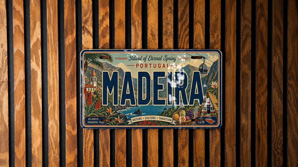 Madeira Portugal Metal License Plate Sign, Madeira Island Travel Poster License Plate Wall Decor Souvenir Gift — photo 1