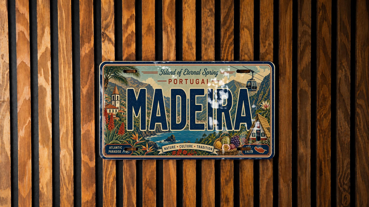Madeira Portugal Metal License Plate Sign, Madeira Island Travel Poster License Plate Wall Decor Souvenir Gift — photo 1