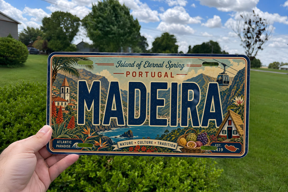 Madeira Portugal Metal License Plate Sign, Madeira Island Travel Poster License Plate Wall Decor Souvenir Gift — photo 2