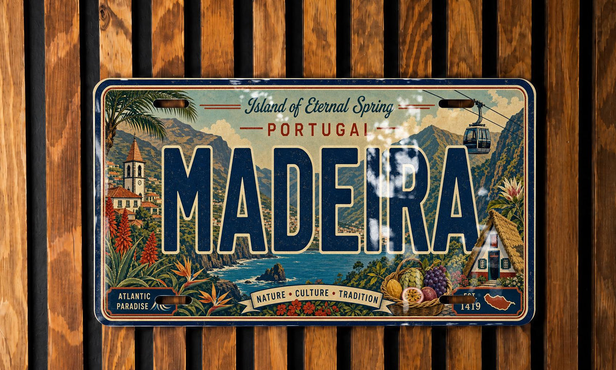 Madeira Portugal Metal License Plate Sign, Madeira Island Travel Poster License Plate Wall Decor Souvenir Gift — photo 3