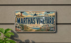 Martha’s Vineyard Metal License Plate Sign, Massachusetts Island Travel Poster Style Souvenir Decor — photo 1