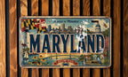 Maryland License Plate Metal Sign, Travel Poster Style Wall Decor, Maryland Souvenir Gift, Home Bar Garage Man Cave Sign — photo 2