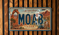 Moab Utah Metal License Plate Sign Travel Poster Style Desert Red Rock Canyon Souvenir Wall Decor — photo 1