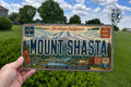 Mount Shasta California Metal License Plate Sign, Travel Poster Style Souvenir Decor, Mountain Landscape Scenic Plate — photo 1