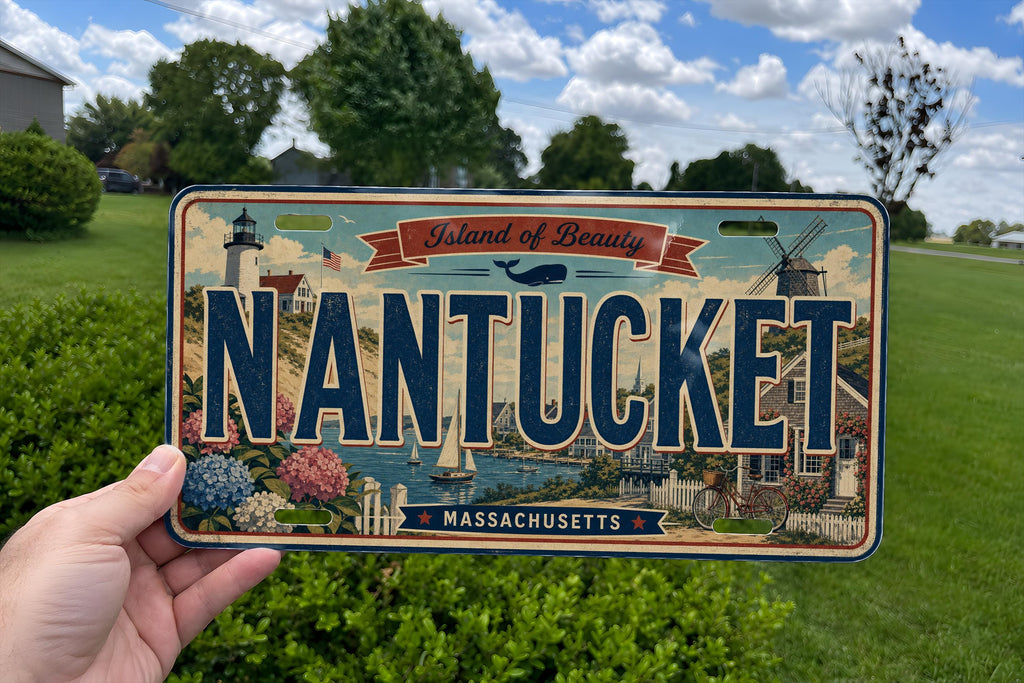 Nantucket Metal License Plate Sign, Nantucket Island Travel Poster Souvenir Decor, Massachusetts Coastal Beach Town Gift — photo 2
