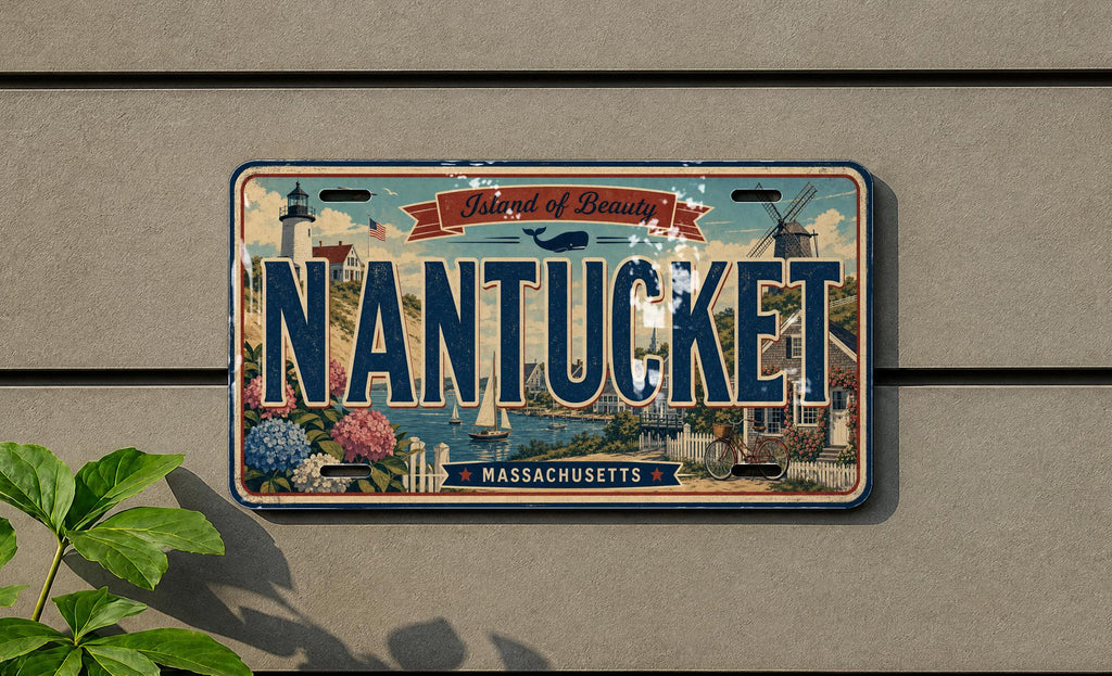 Nantucket Metal License Plate Sign, Nantucket Island Travel Poster Souvenir Decor, Massachusetts Coastal Beach Town Gift — photo 3