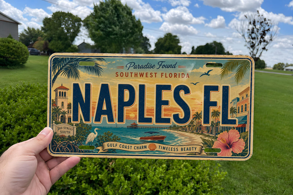Naples FL Metal License Plate Sign, Florida Travel Poster Style License Plate Wall Decor, Naples Souvenir Gift — photo 2