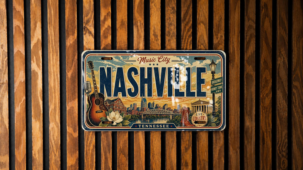 Nashville Tennessee License Plate Metal Sign, Music City Travel Poster Souvenir Wall Decor, Nashville TN Gift — photo 4