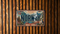 Norway License Plate Metal Sign, License Plate Travel Poster Style Souvenir Decor, Scandinavian Road Trip Wall Art — photo 1