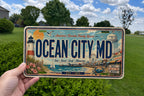 Ocean City MD Metal License Plate Sign Travel Poster Style Souvenir Wall Decor Beach Town Maryland Coastal Gift — photo 1