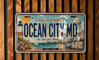 Ocean City MD Metal License Plate Sign Travel Poster Style Souvenir Wall Decor Beach Town Maryland Coastal Gift — photo 4