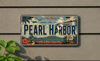 Pearl Harbor Hawaii Metal License Plate Sign, Travel Poster Souvenir, USS Arizona Memorial Historic Harbor Decor — photo 2