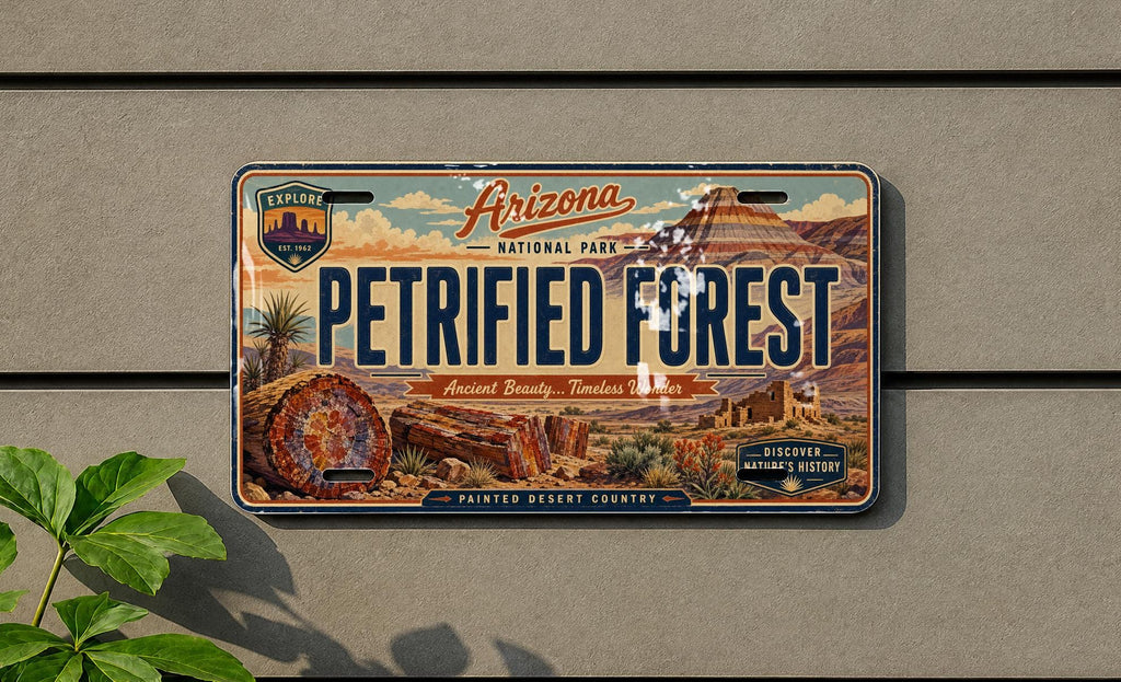 Petrified Forest National Park Metal License Plate Sign Travel Poster Souvenir Desert Landscape Road Trip Decor — photo 3
