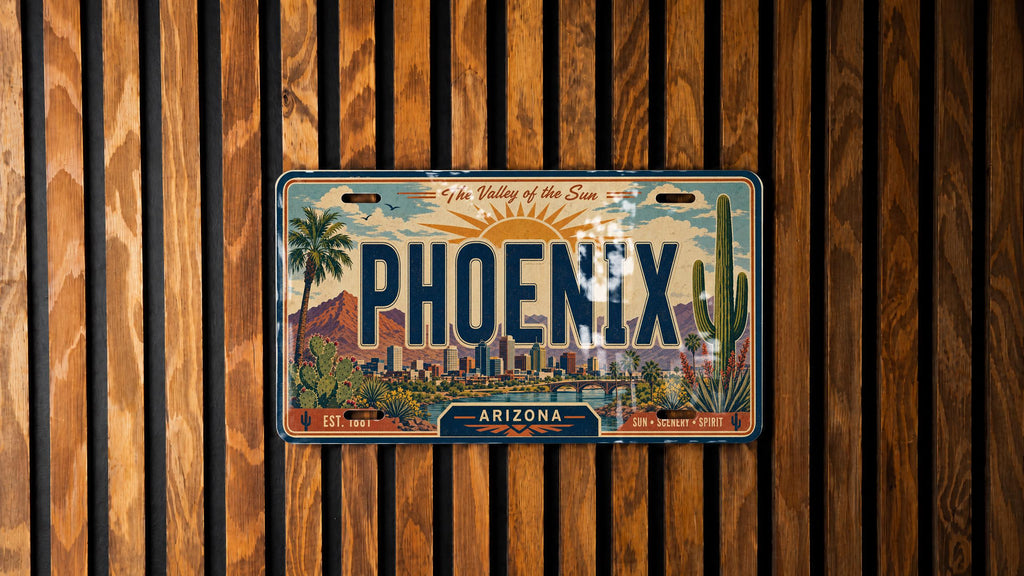 Phoenix Arizona Metal License Plate Sign, Phoenix Travel Poster License Plate Wall Decor Souvenir Gift — photo 3