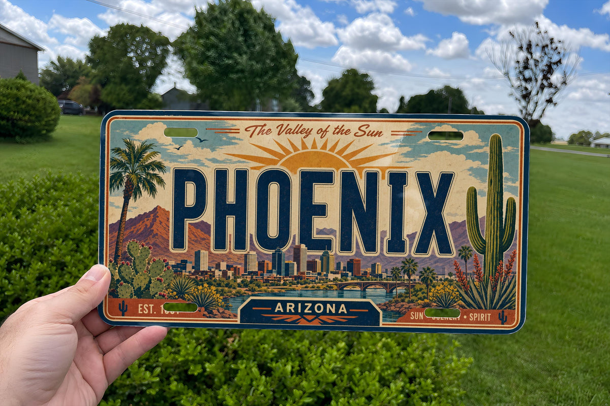 Phoenix Arizona Metal License Plate Sign, Phoenix Travel Poster License Plate Wall Decor Souvenir Gift — photo 4
