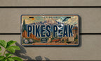 Pikes Peak Colorado Metal License Plate Sign, Pikes Peak Travel Poster Style Souvenir Decor, Mountain Landmark Gift — photo 1