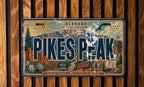 Pikes Peak Colorado Metal License Plate Sign, Pikes Peak Travel Poster Style Souvenir Decor, Mountain Landmark Gift — photo 3