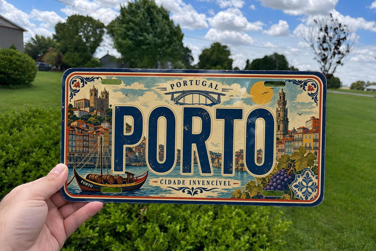 Porto Portugal Metal License Plate Sign, Porto Travel Poster Style License Plate Wall Decor, Souvenir Gift — photo 4