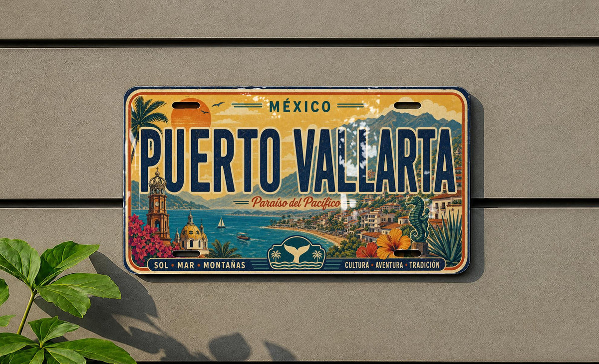 Puerto Vallarta Mexico Metal License Plate Sign Travel Poster Souvenir Decor Wall Art Gift — photo 1