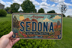 Sedona Arizona Metal License Plate Sign, Travel Poster Style Souvenir Decor, Red Rock Scenic Desert Landmark Gift — photo 1