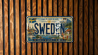 Sweden License Plate Metal Sign, Swedish Travel Poster License Plate Wall Decor, Scandinavia Souvenir Car Tag Sign — photo 1